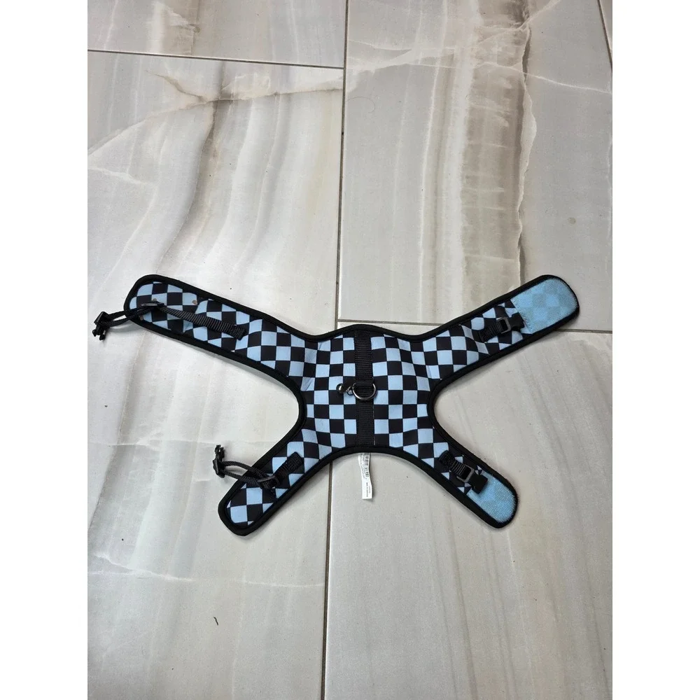 Blue and Black Checkered Mesh Cat Harness‎ Adjustable Small Pet Vest B2